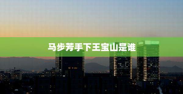 马步芳手下王宝山是谁