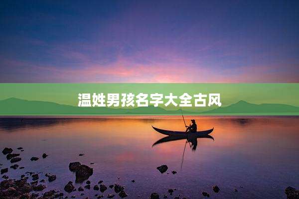 温姓男孩名字大全古风