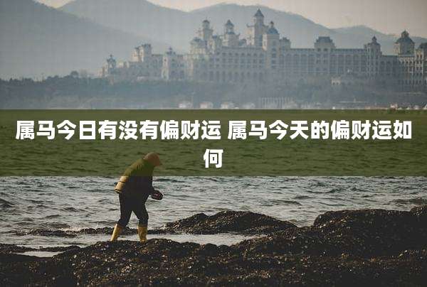 属马今日有没有偏财运 属马今天的偏财运如何