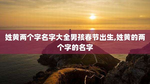 姓黄两个字名字大全男孩春节出生,姓黄的两个字的名字