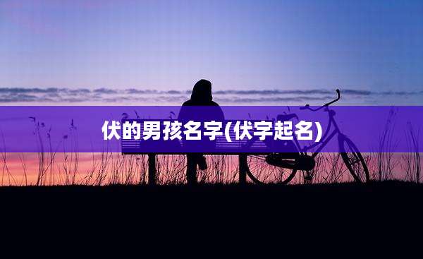 伏的男孩名字(伏字起名)