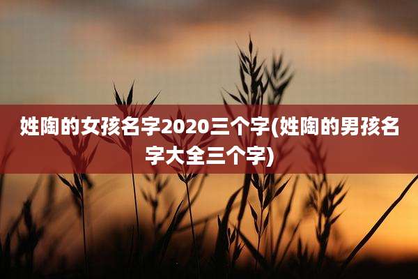 姓陶的女孩名字2020三个字(姓陶的男孩名字大全三个字)