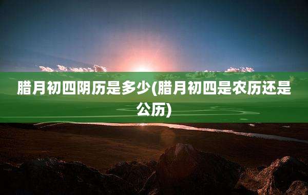 腊月初四阴历是多少(腊月初四是农历还是公历)