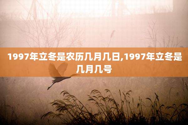 1997年立冬是农历几月几日,1997年立冬是几月几号