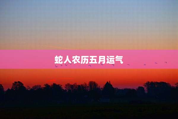 蛇人农历五月运气