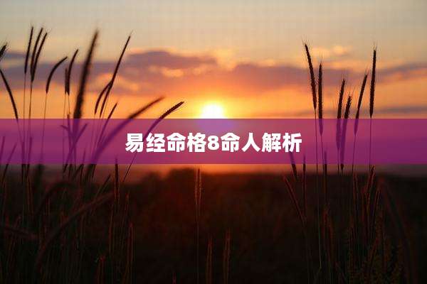 易经命格8命人解析