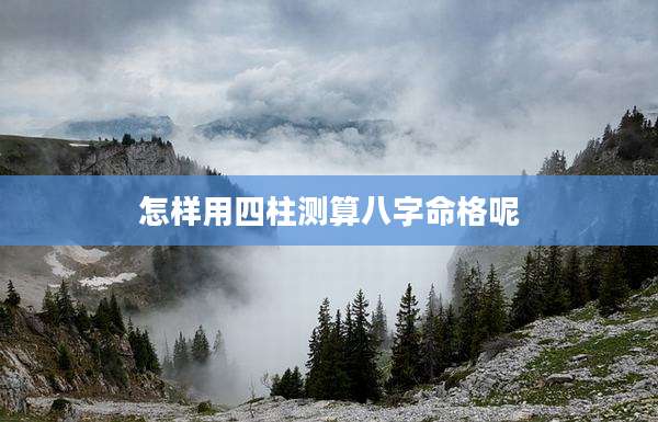 怎样用四柱测算八字命格呢