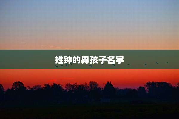 姓钟的男孩子名字