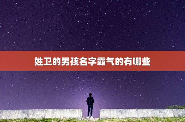 姓卫的男孩名字霸气的有哪些