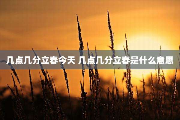 几点几分立春今天 几点几分立春是什么意思