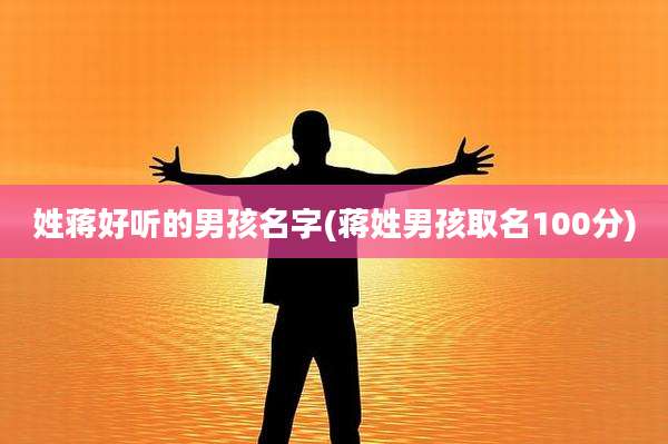 姓蒋好听的男孩名字(蒋姓男孩取名100分)