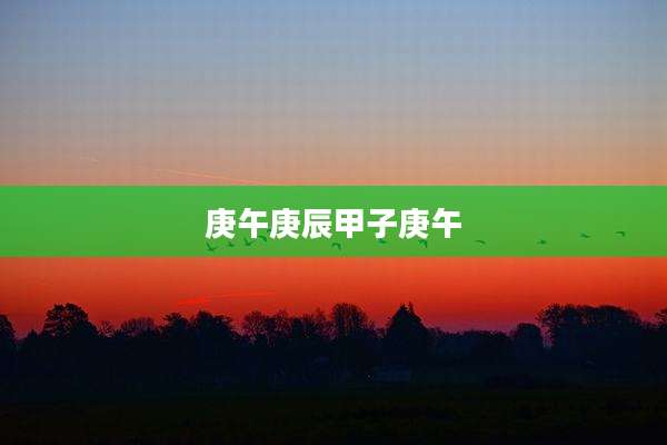 庚午庚辰甲子庚午