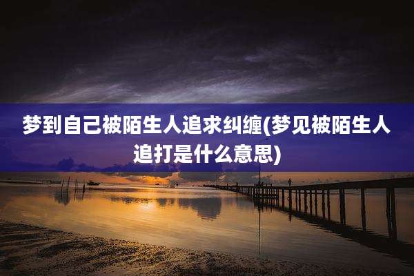 梦到自己被陌生人追求纠缠(梦见被陌生人追打是什么意思)