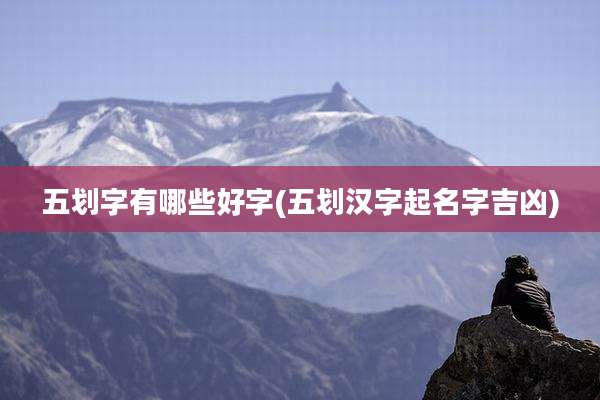 五划字有哪些好字(五划汉字起名字吉凶)