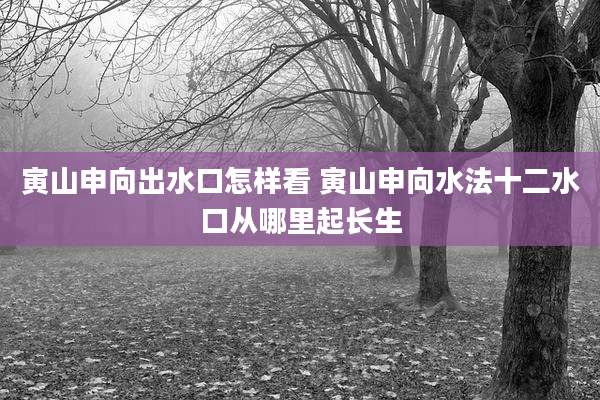 寅山申向出水口怎样看 寅山申向水法十二水口从哪里起长生