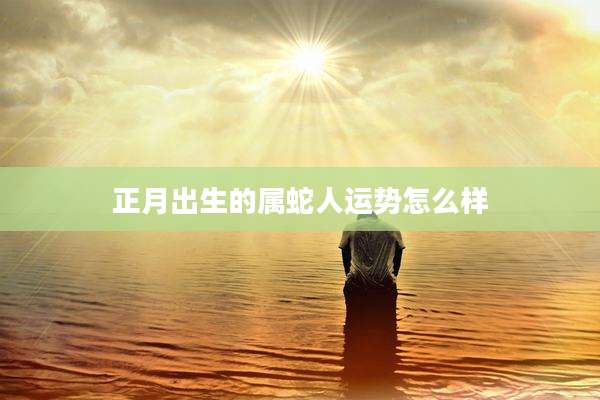 正月出生的属蛇人运势怎么样