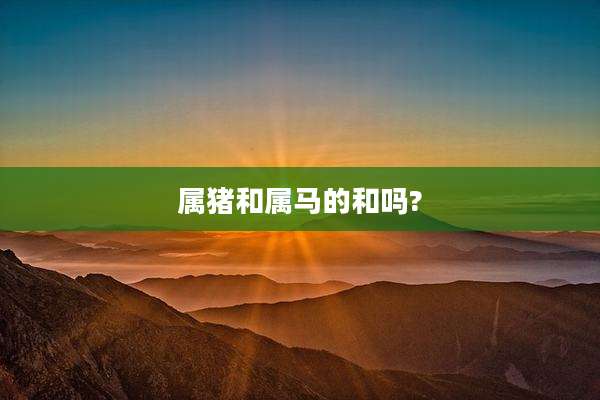 属猪和属马的和吗?