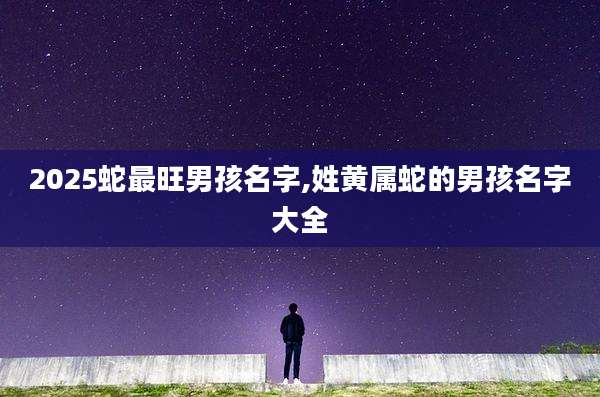 2025蛇最旺男孩名字,姓黄属蛇的男孩名字大全