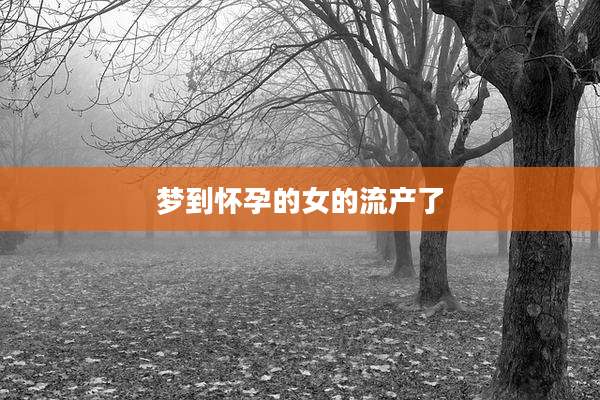 梦到怀孕的女的流产了
