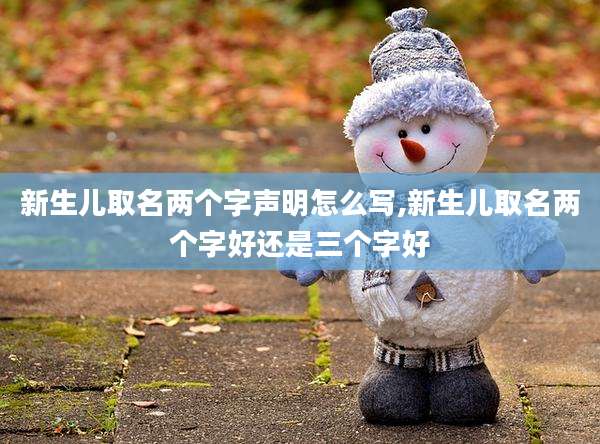 新生儿取名两个字声明怎么写,新生儿取名两个字好还是三个字好