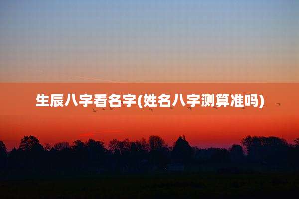 生辰八字看名字(姓名八字测算准吗)