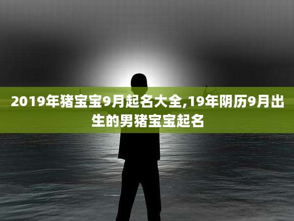 2019年猪宝宝9月起名大全,19年阴历9月出生的男猪宝宝起名