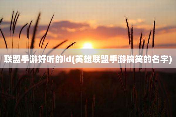 联盟手游好听的id(英雄联盟手游搞笑的名字)
