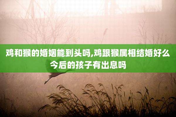 鸡和猴的婚姻能到头吗,鸡跟猴属相结婚好么今后的孩子有出息吗