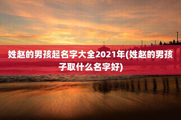 姓赵的男孩起名字大全2021年(姓赵的男孩子取什么名字好)