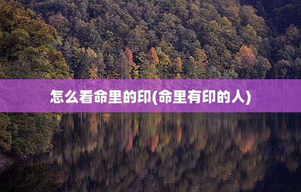 怎么看命里的印(命里有印的人)