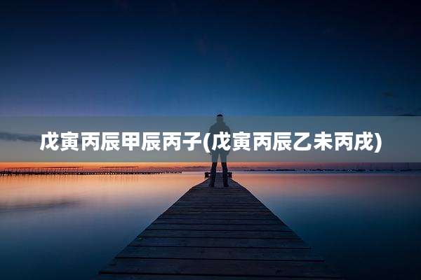戊寅丙辰甲辰丙子(戊寅丙辰乙未丙戌)