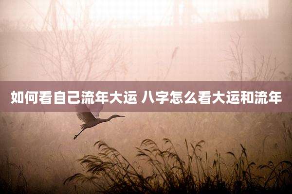如何看自己流年大运 八字怎么看大运和流年