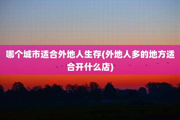 哪个城市适合外地人生存(外地人多的地方适合开什么店)