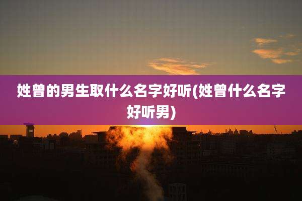 姓曾的男生取什么名字好听(姓曾什么名字好听男)