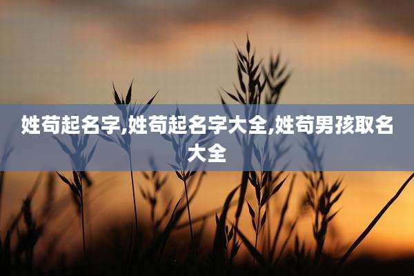 姓苟起名字,姓苟起名字大全,姓苟男孩取名大全