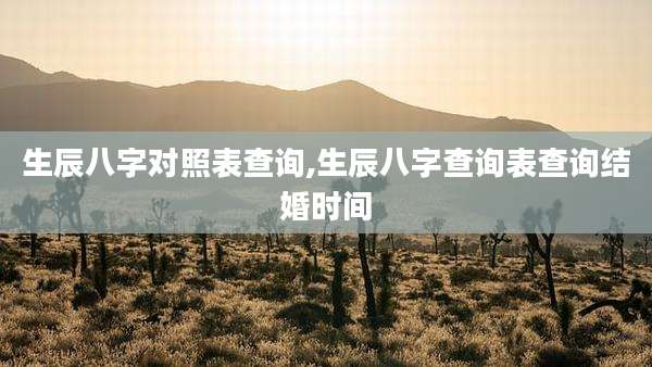 生辰八字对照表查询,生辰八字查询表查询结婚时间
