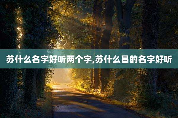苏什么名字好听两个字,苏什么昌的名字好听