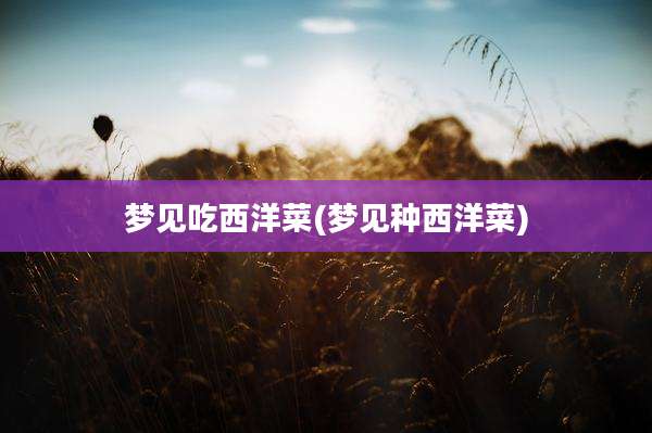 梦见吃西洋菜(梦见种西洋菜)