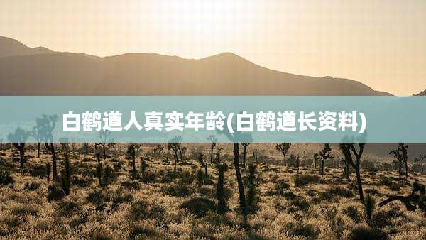 白鹤道人真实年龄(白鹤道长资料)