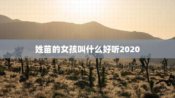 姓苗的女孩叫什么好听2020