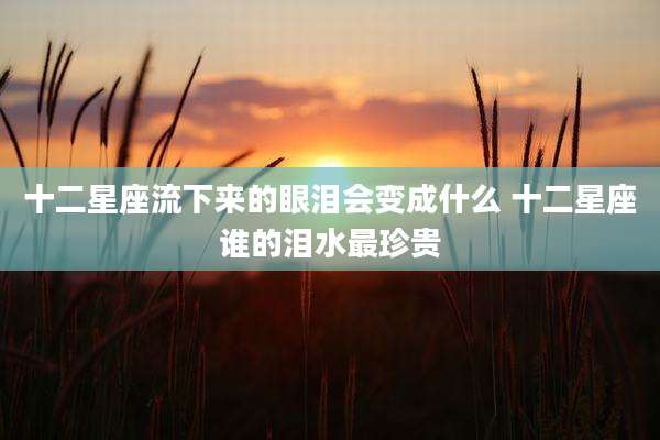 十二星座流下来的眼泪会变成什么 十二星座谁的泪水最珍贵