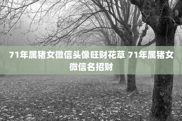 71年属猪女微信头像旺财花草 71年属猪女微信名招财