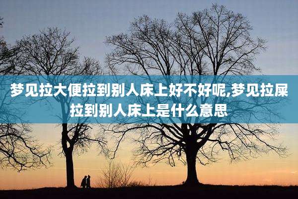 梦见拉大便拉到别人床上好不好呢,梦见拉屎拉到别人床上是什么意思