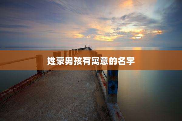 姓蒙男孩有寓意的名字
