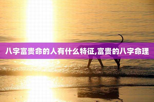 八字富贵命的人有什么特征,富贵的八字命理