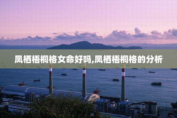 凤栖梧桐格女命好吗,凤栖梧桐格的分析