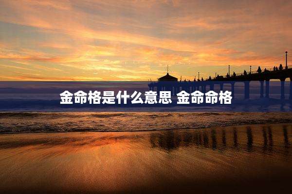 金命格是什么意思 金命命格