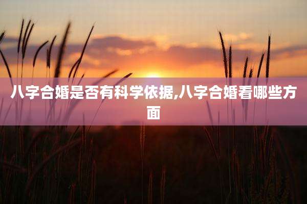 八字合婚是否有科学依据,八字合婚看哪些方面