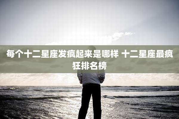 每个十二星座发疯起来是哪样 十二星座最疯狂排名榜