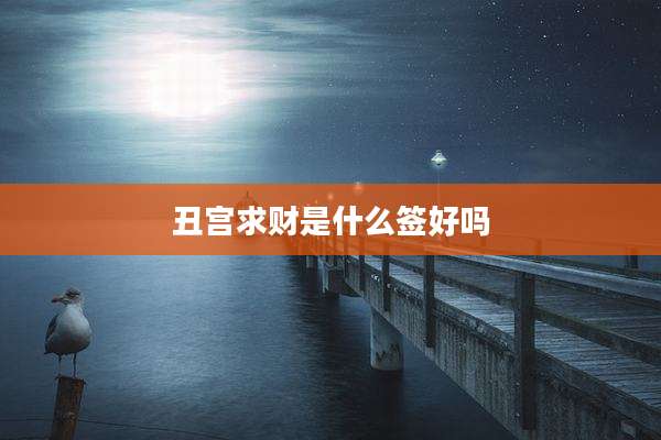 丑宫求财是什么签好吗